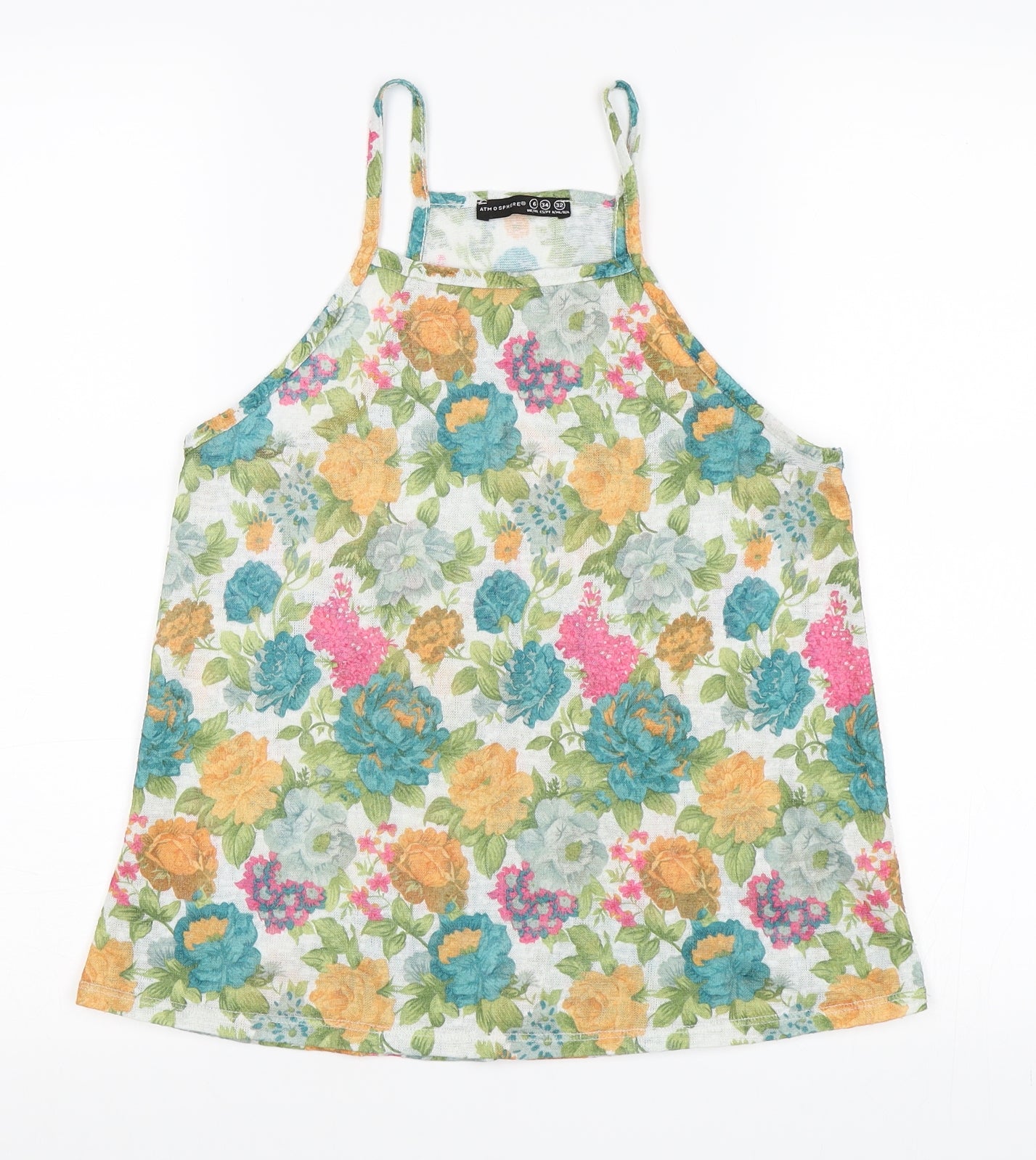Primark Womens Multicoloured Floral  Basic Tank Size 6
