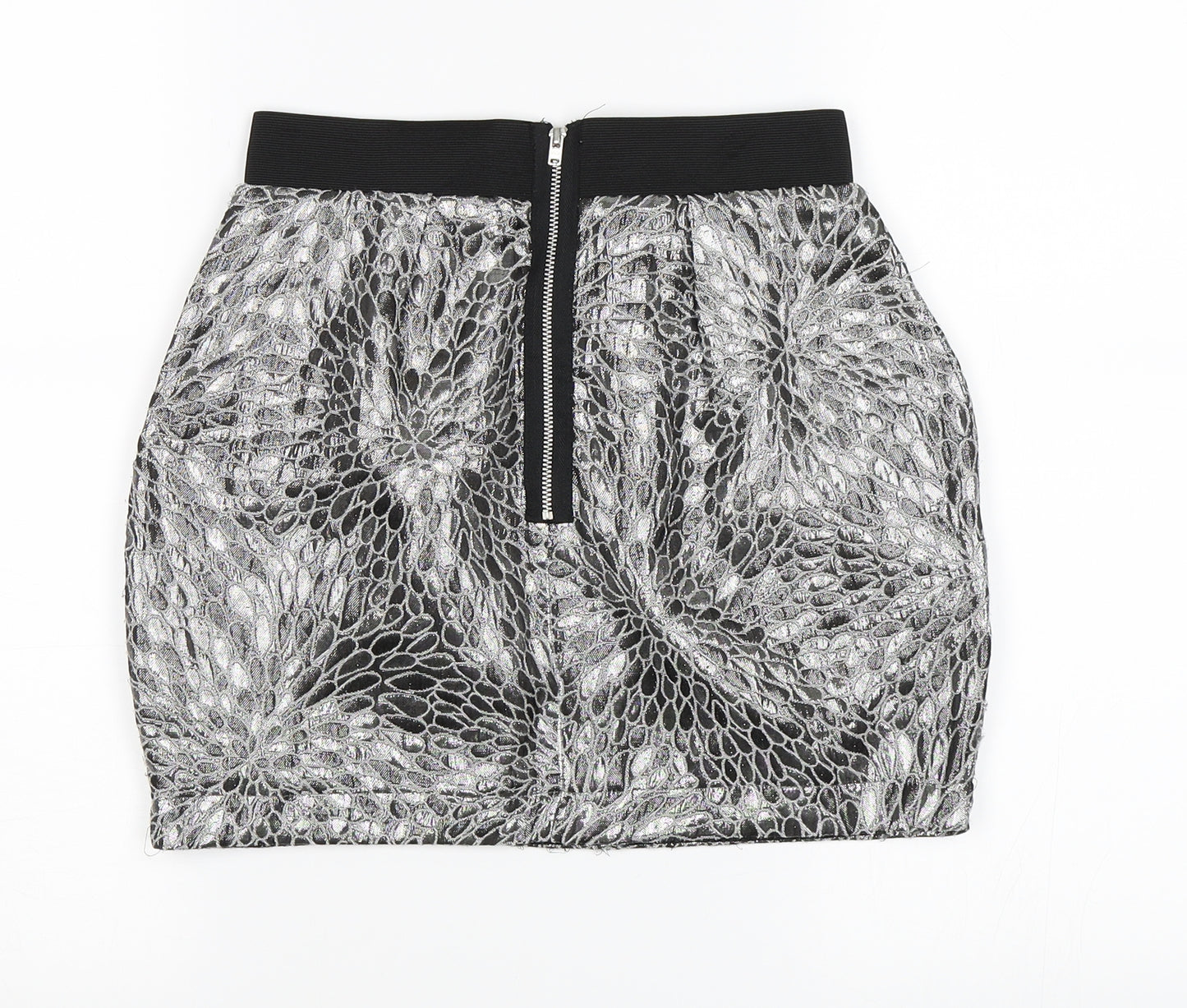 Rare Womens Black Floral  Mini Skirt Size 6