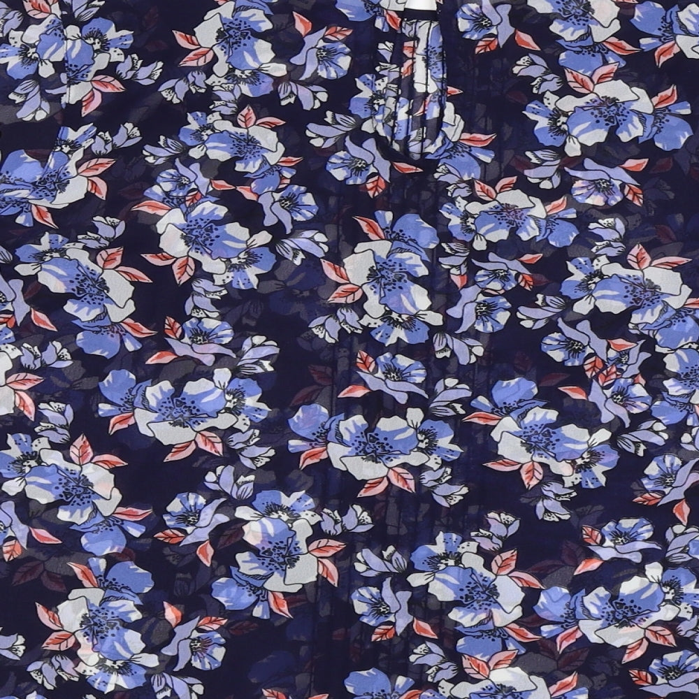 River Island Womens Blue Floral  Basic Blouse Size 6