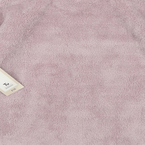 TU Womens Pink   Full Zip Sweatshirt Size 8  - Fluffy Fleece with Poppers