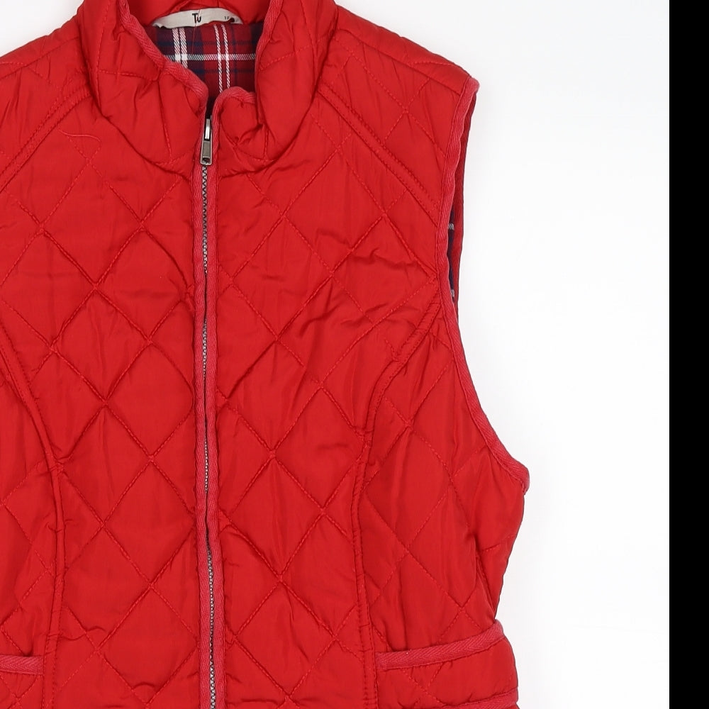 TU Womens Red   Gilet Waistcoat Size 12