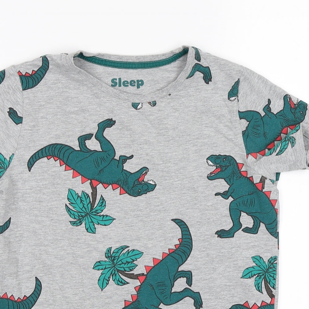 Marks and Spencer Boys Grey Solid   Pyjama Top Size 8-9 Years  - Dinosaurs