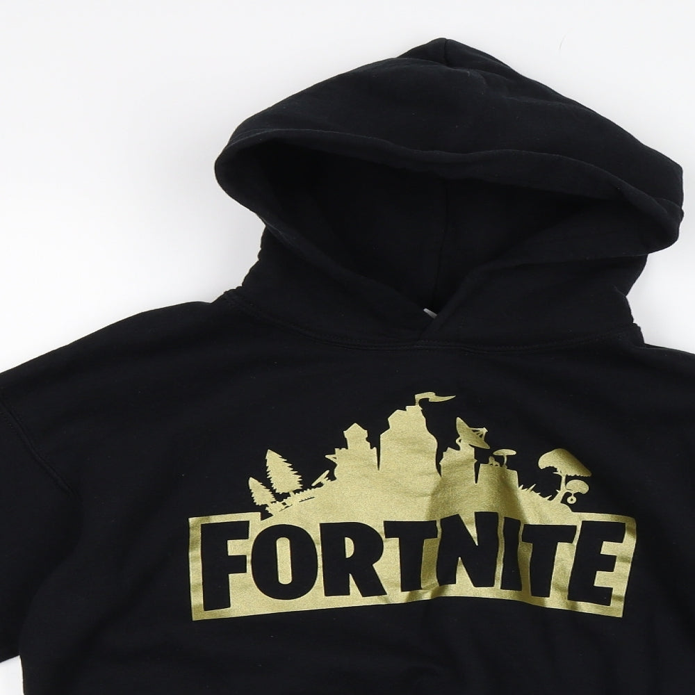 Gildan Boys Black   Pullover Hoodie Size L  - Fortnite