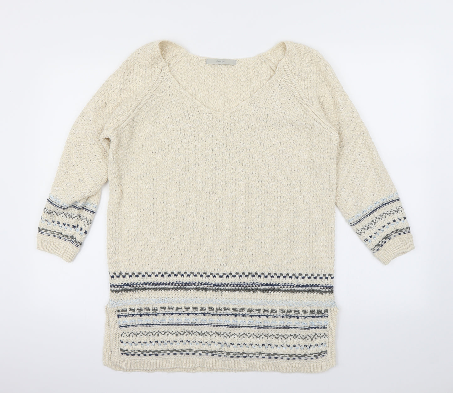 George Womens Ivory   Henley Jumper Size 10