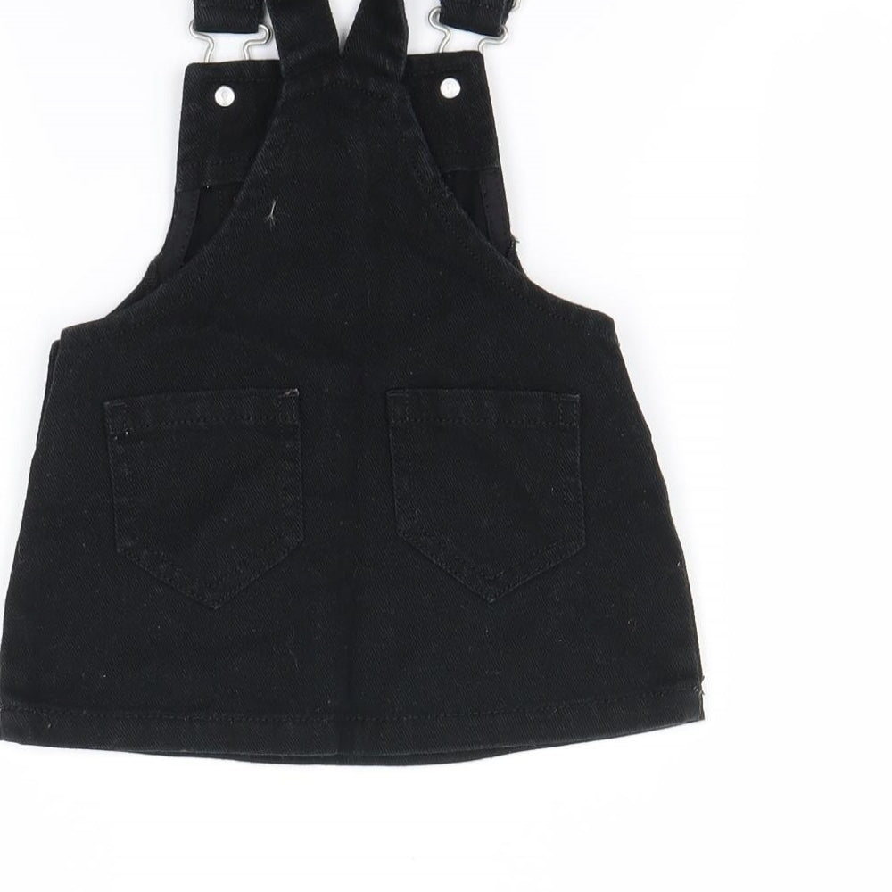 NEXT Girls Black   Pinafore/Dungaree Dress  Size 6-9 Months