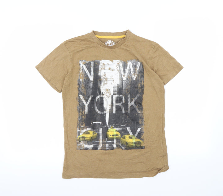 bluezoo Boys Beige Basic T-Shirt Size 11-12 Years