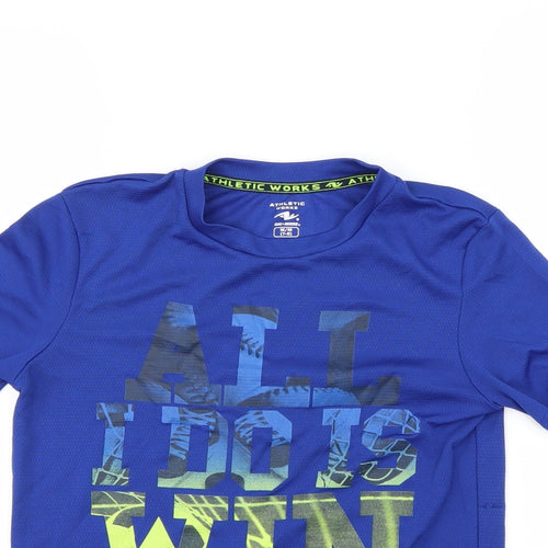 Athletic Works Boys Black   Basic T-Shirt Size 7-8 Years