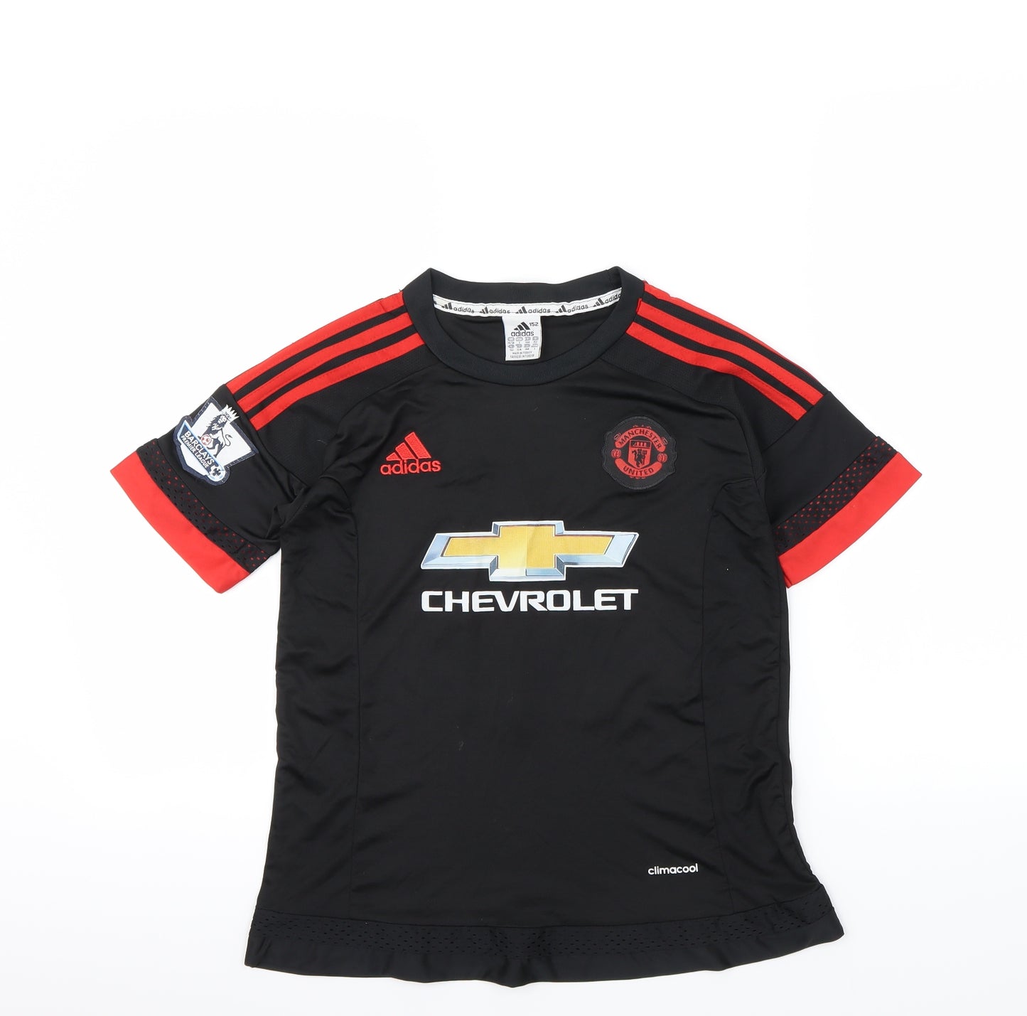 adidas Boys Black   Basic T-Shirt Size L  - Man United