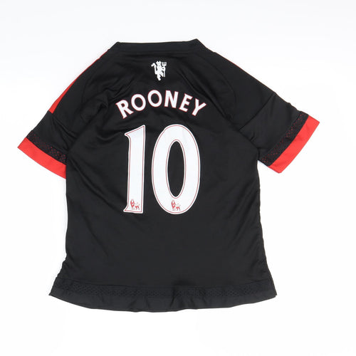 adidas Boys Black   Basic T-Shirt Size L  - Man United