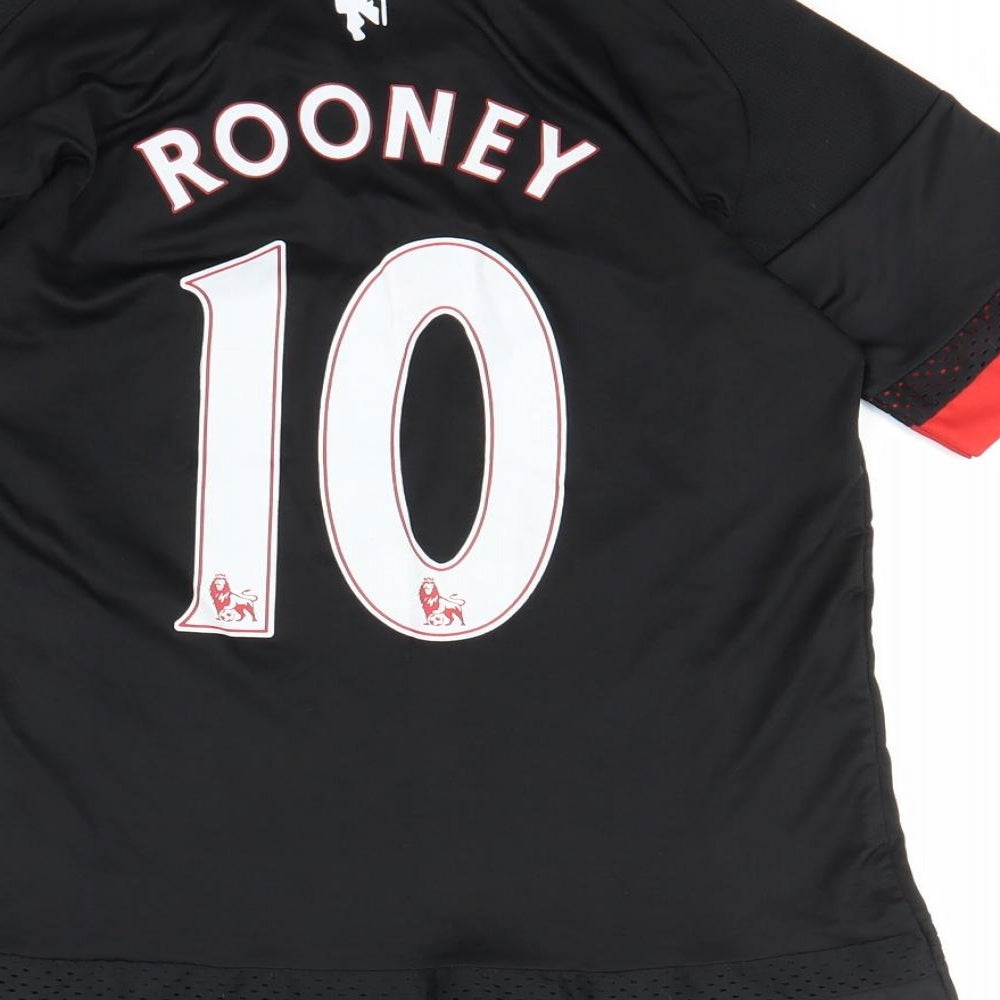 adidas Boys Black   Basic T-Shirt Size L  - Man United