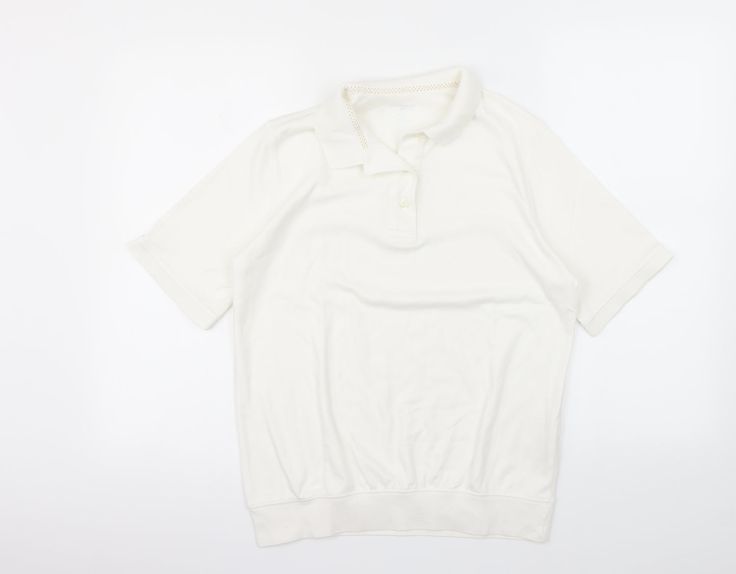landsend Mens Ivory    Polo Size S