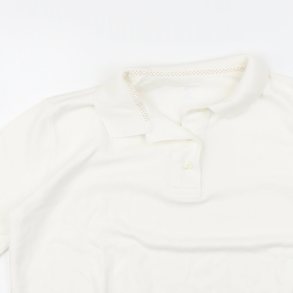 landsend Mens Ivory    Polo Size S