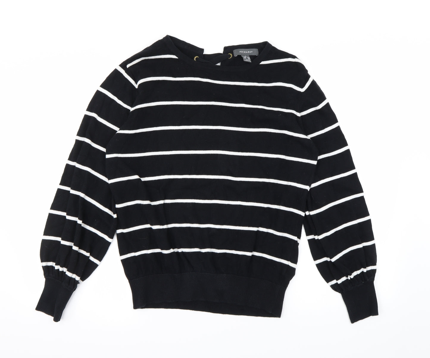 Primark Womens Black Striped  Pullover Jumper Size L
