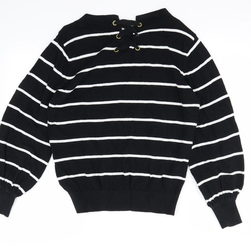 Primark Womens Black Striped  Pullover Jumper Size L