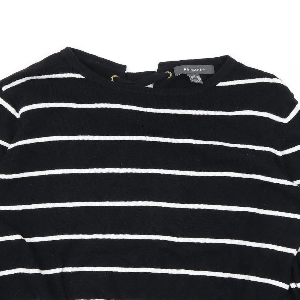 Primark Womens Black Striped  Pullover Jumper Size L