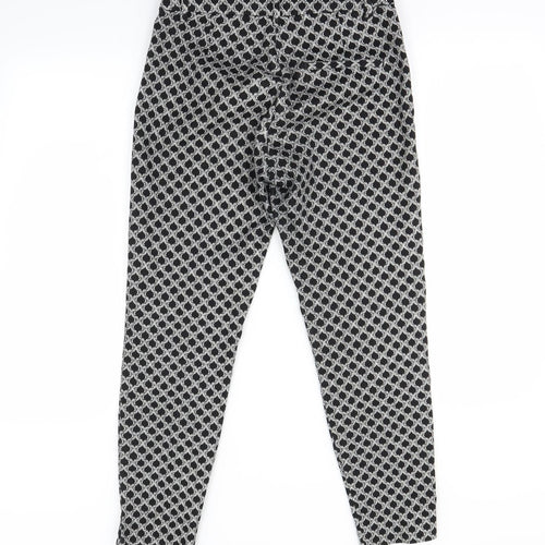 H&M Womens Black Geometric  Straight Jeans Size 6 L24 in