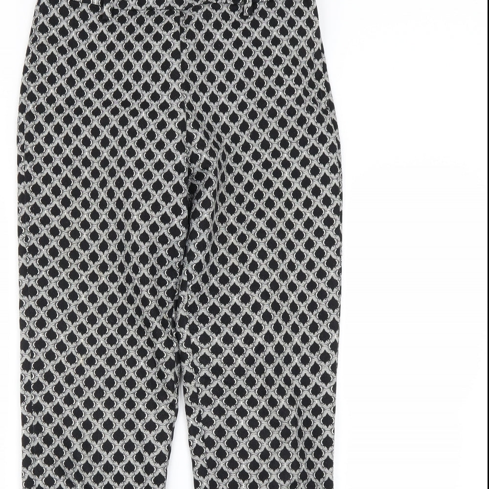 H&M Womens Black Geometric  Straight Jeans Size 6 L24 in