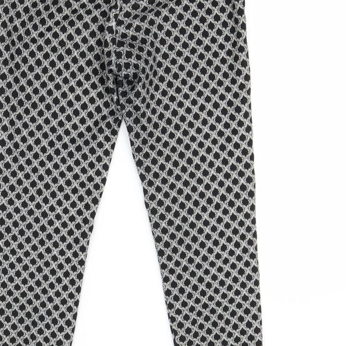 H&M Womens Black Geometric  Straight Jeans Size 6 L24 in