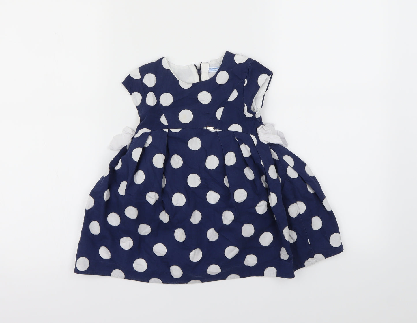 Mayoral Girls Blue Polka Dot  Fit & Flare  Size 2-3 Years