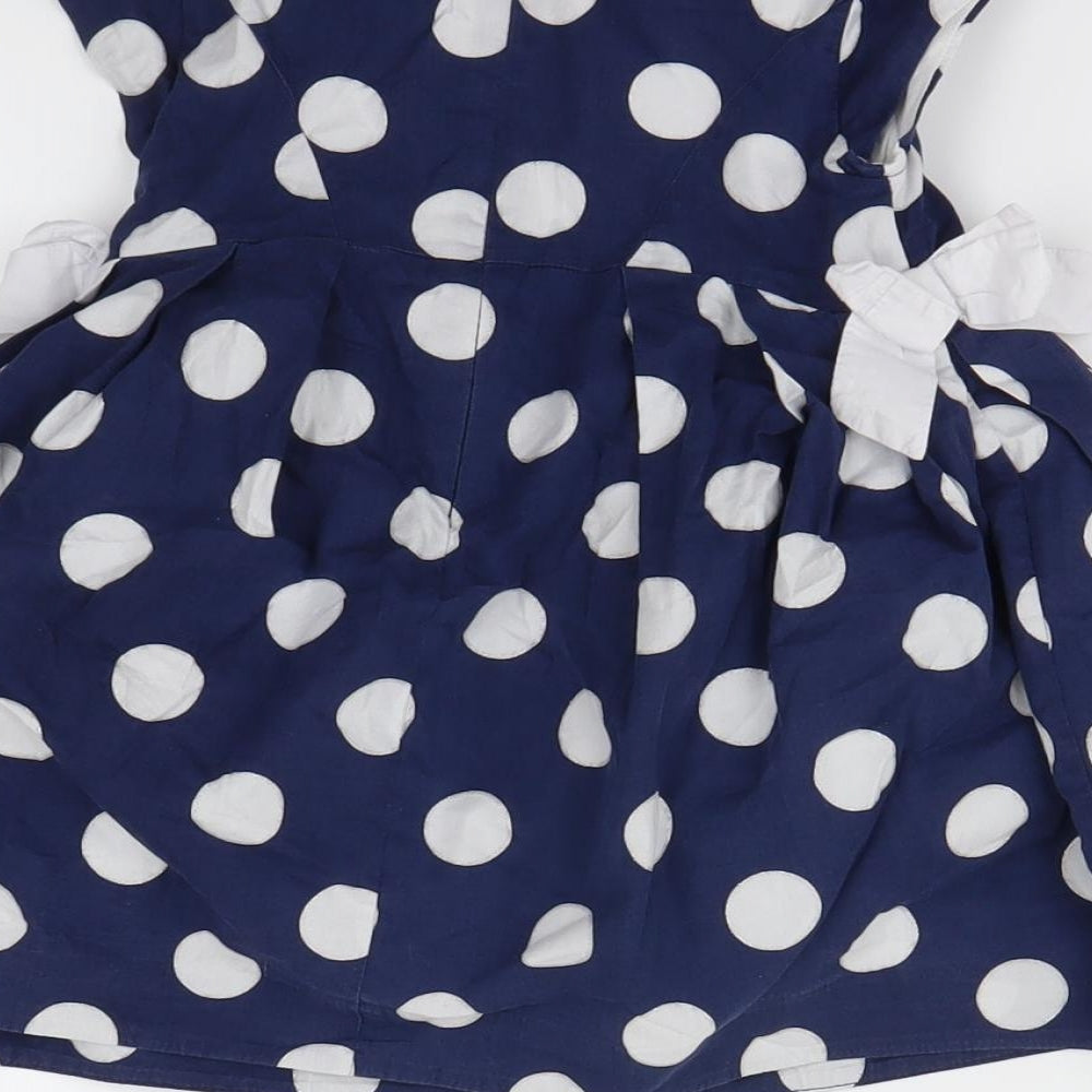 Mayoral Girls Blue Polka Dot  Fit & Flare  Size 2-3 Years