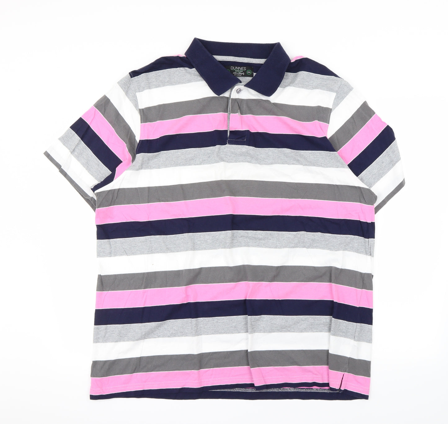 dunnes Mens Multicoloured Striped   Polo Size 2XL