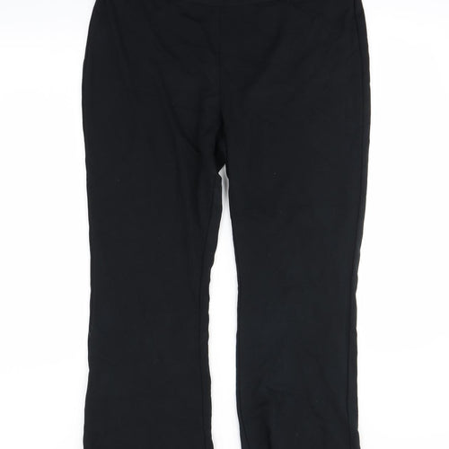 m&S Womens Black   Trousers  Size 18 L28 in