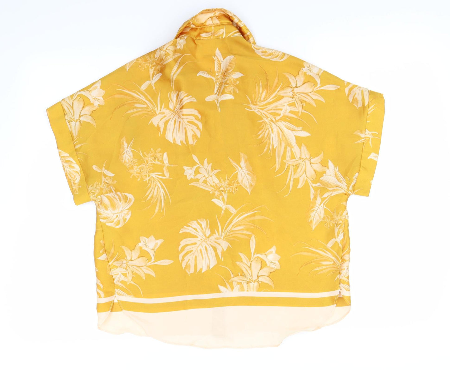 River Island Womens Yellow Floral  Basic Button-Up Size XS