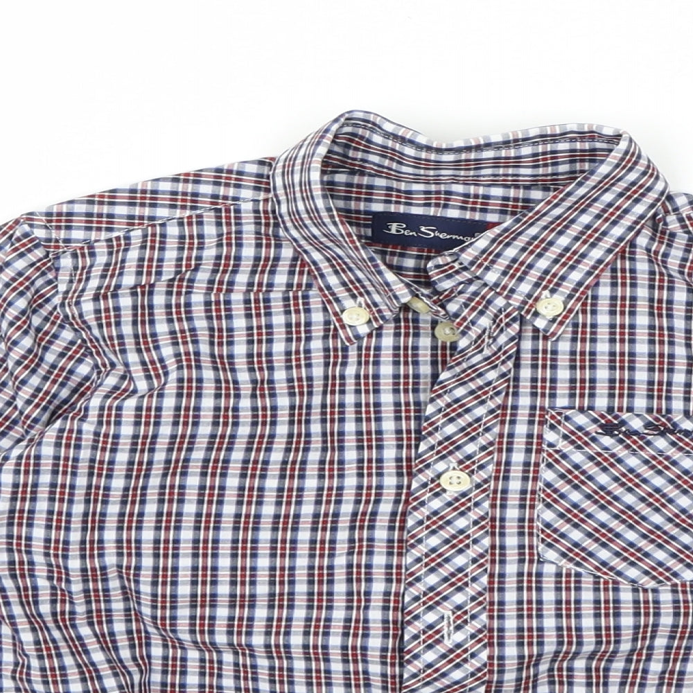 Ben Sherman Boys Blue Check  Basic Button-Up Size 2-3 Years