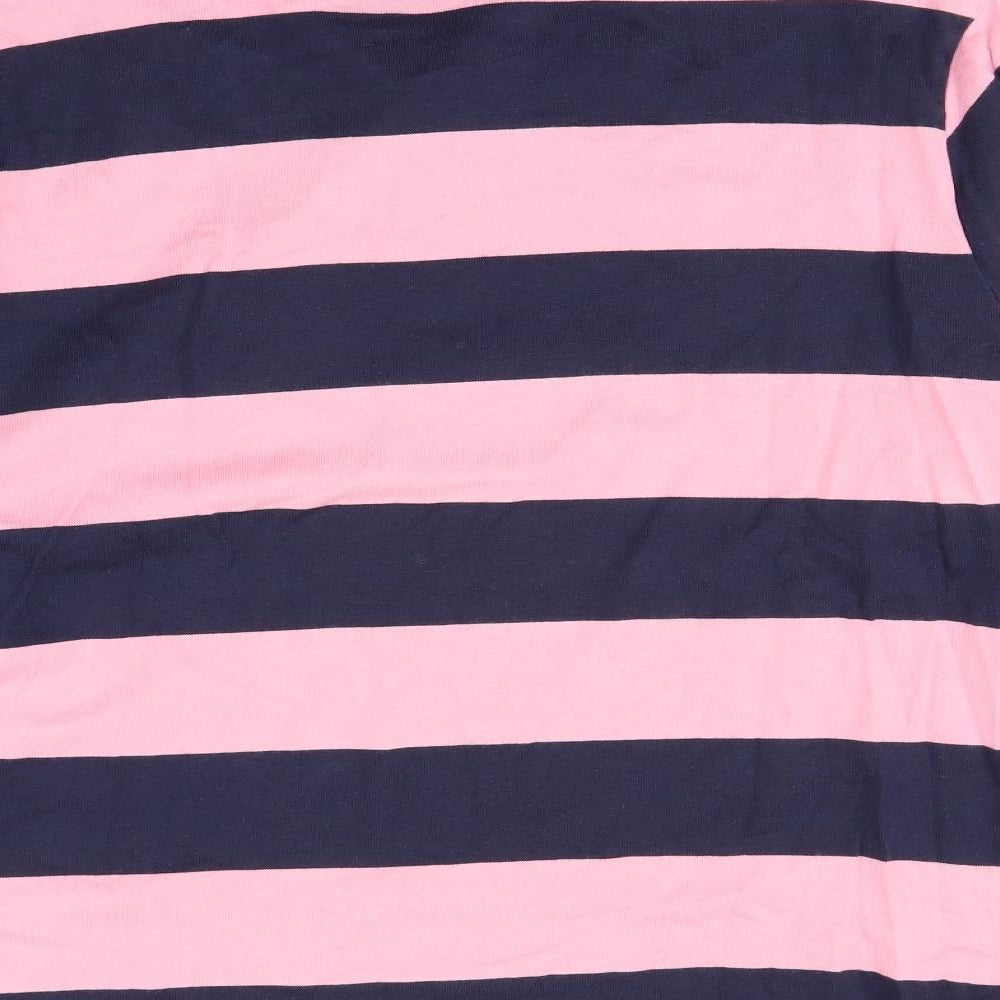 M&S Womens Blue Striped  Basic Polo Size 2XL