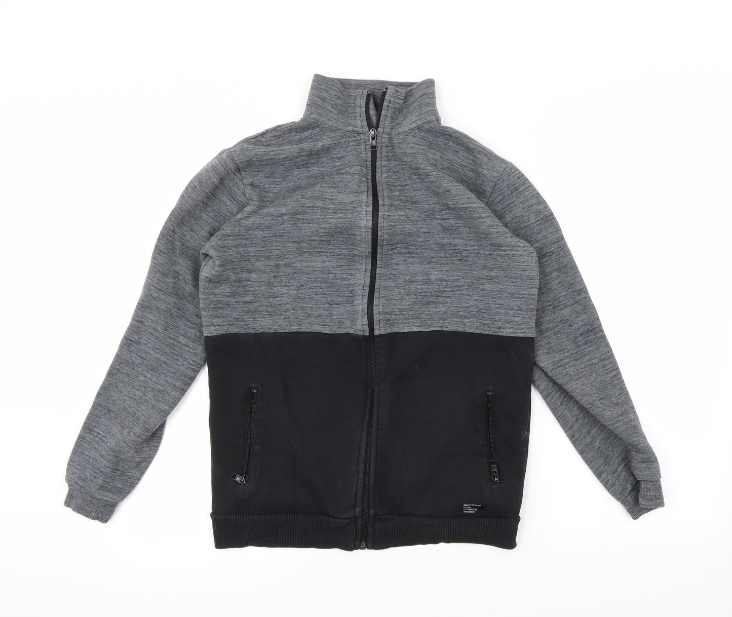 M&S Boys Black   Full Zip Jumper Size 13-14 Years