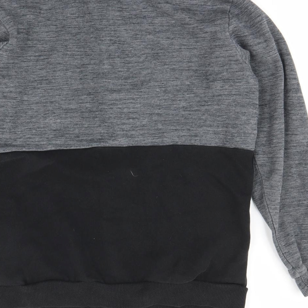 M&S Boys Black   Full Zip Jumper Size 13-14 Years