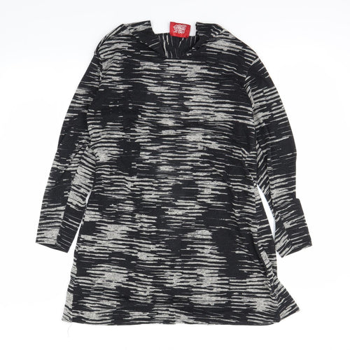 Miss Sassy Womens Black Animal Print  Cardigan Jumper Size M