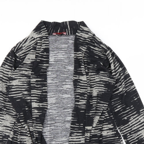 Miss Sassy Womens Black Animal Print  Cardigan Jumper Size M