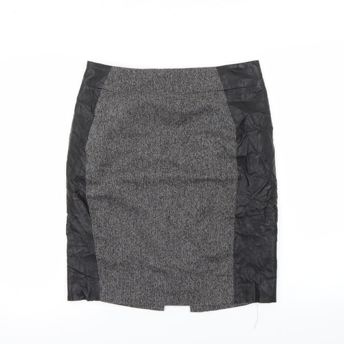 H&M Womens Black Herringbone  Straight & Pencil Skirt Size 10