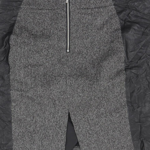 H&M Womens Black Herringbone  Straight & Pencil Skirt Size 10