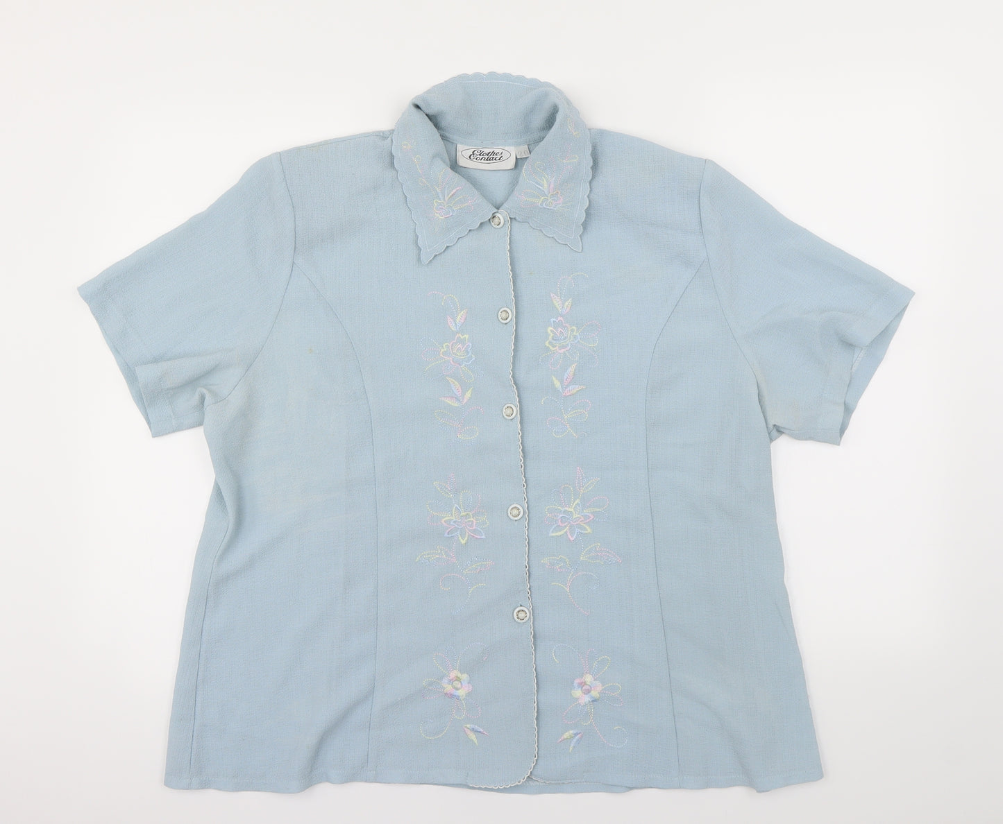 Clothes Contact Womens Blue   Basic Button-Up Size 20