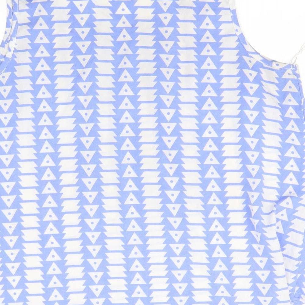 Atmosphere Womens Blue Geometric  Basic Tank Size 14