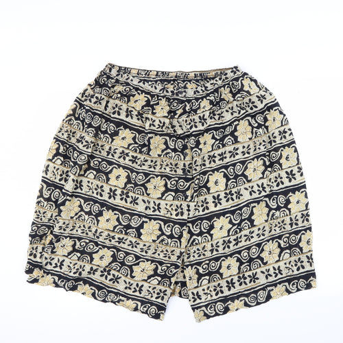 st michael  Womens Black Geometric  Swing Skirt Size 16