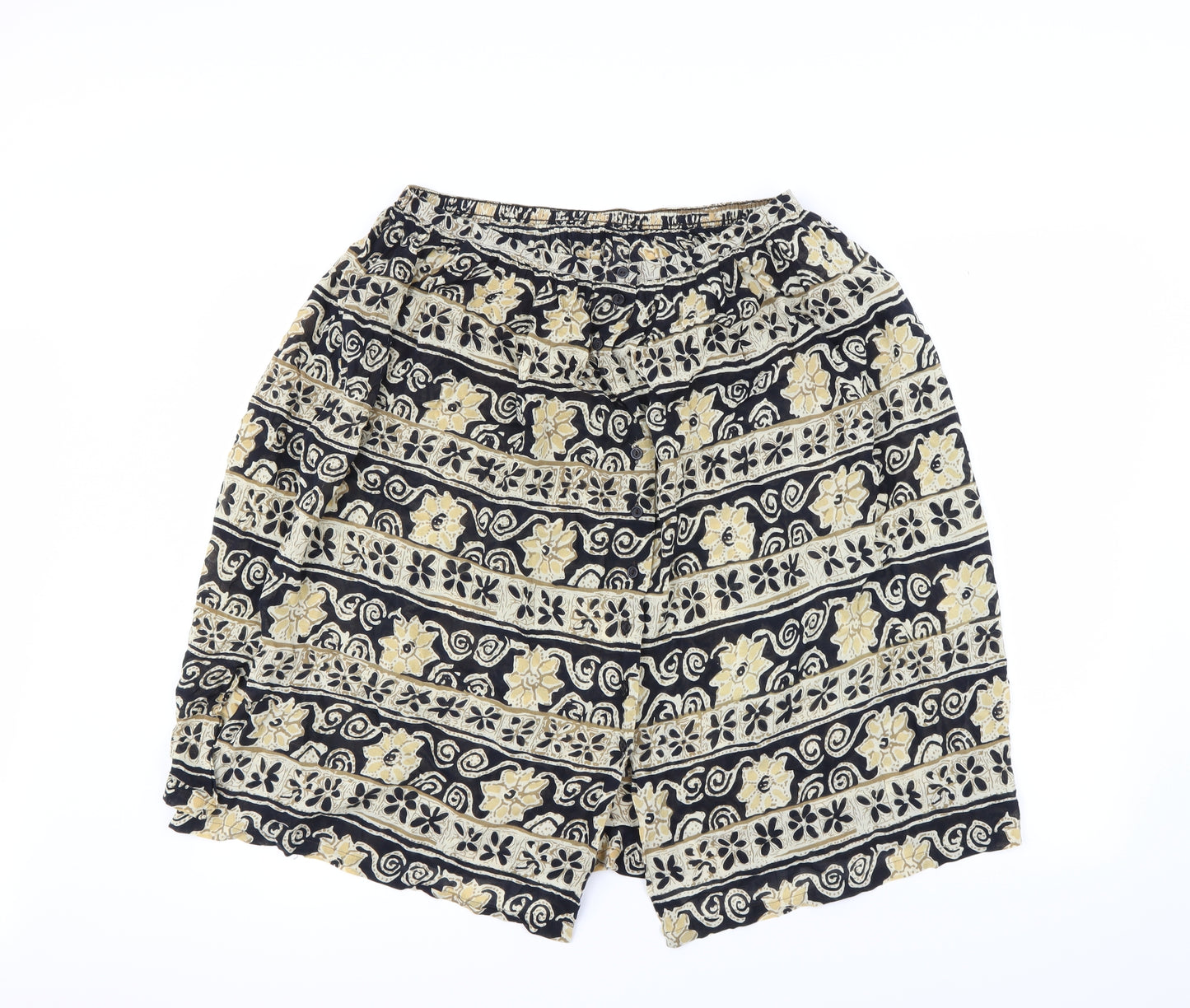 st michael  Womens Black Geometric  Swing Skirt Size 16