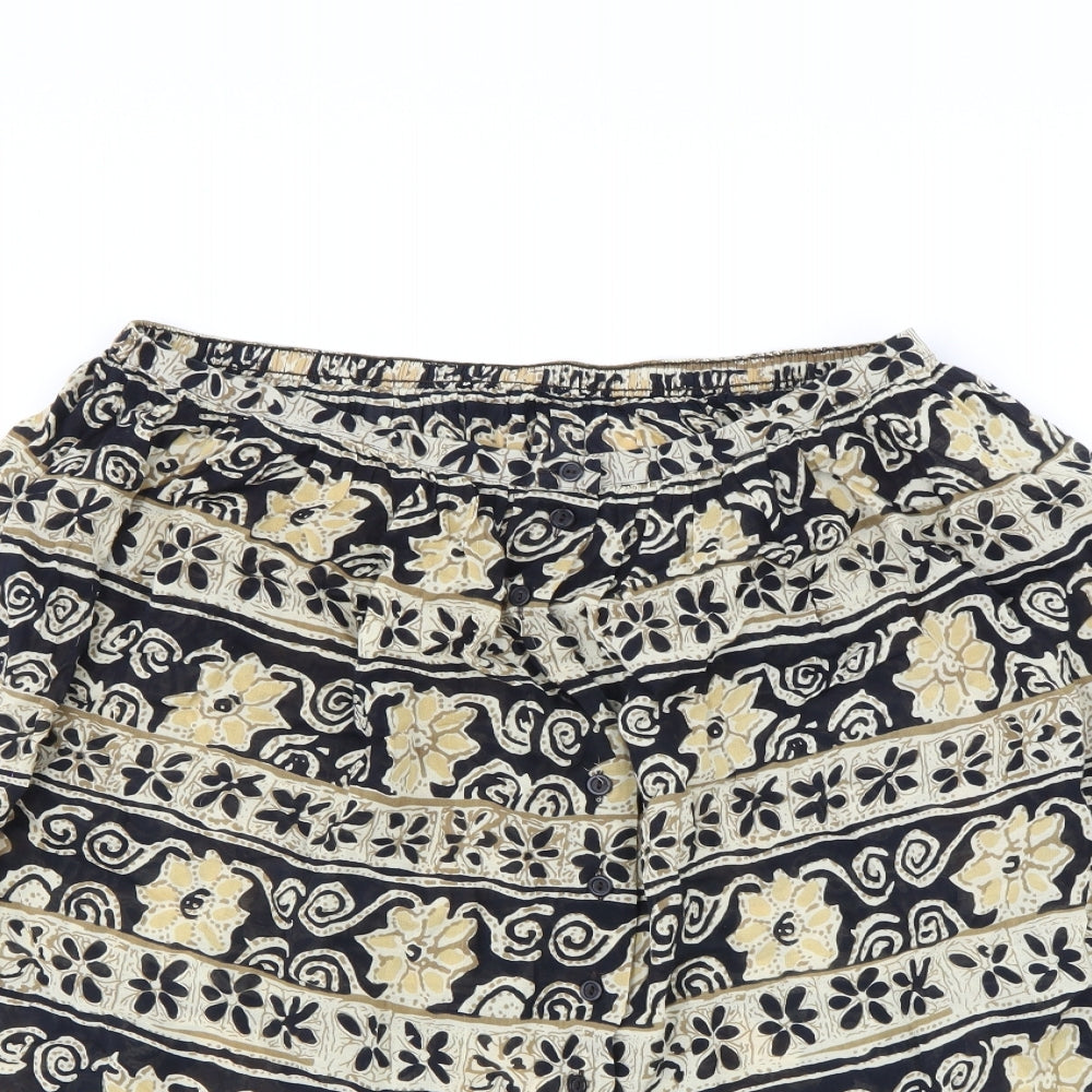 st michael  Womens Black Geometric  Swing Skirt Size 16