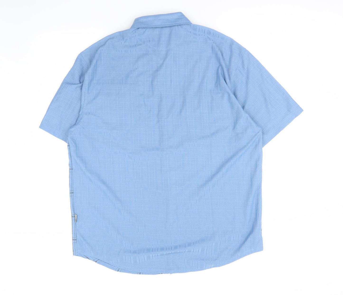 ZEEPMAYER Mens Blue Check   Button-Up Size 2XL