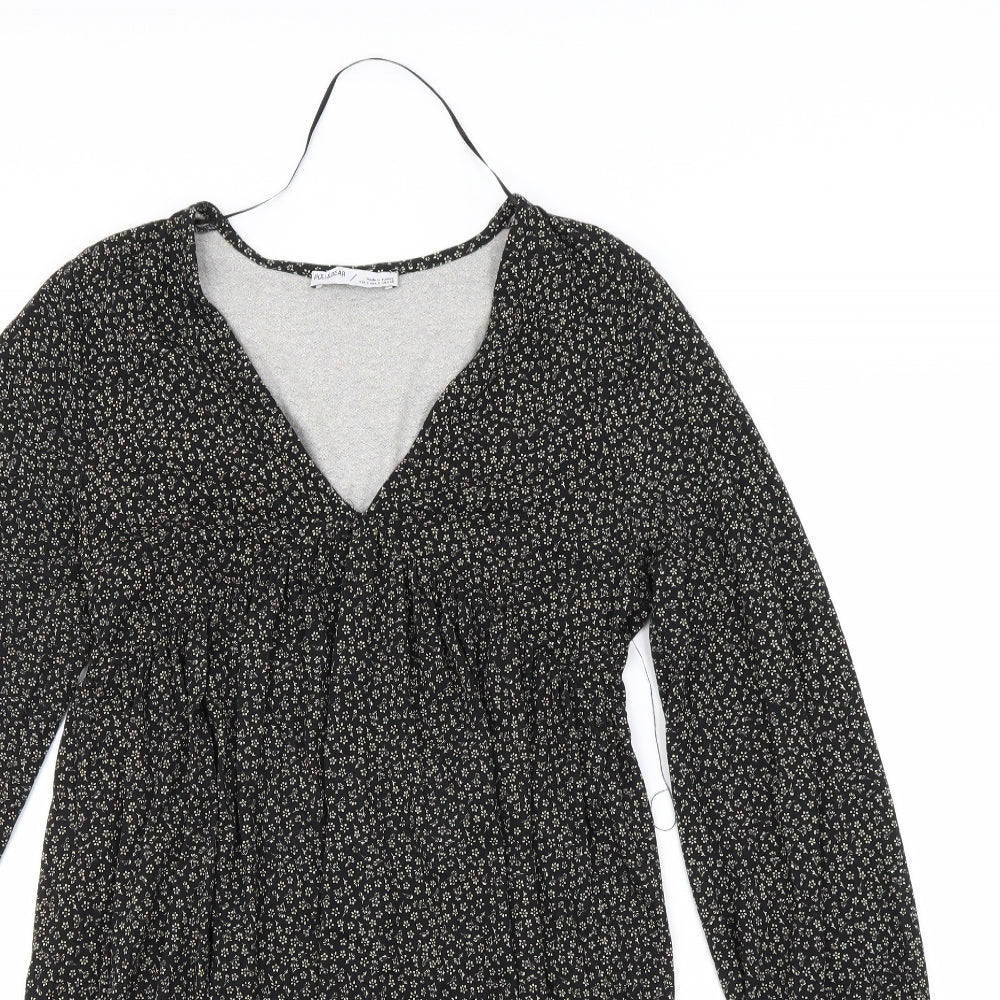 Pull & Bear  Womens Black Floral  Mini  Size S