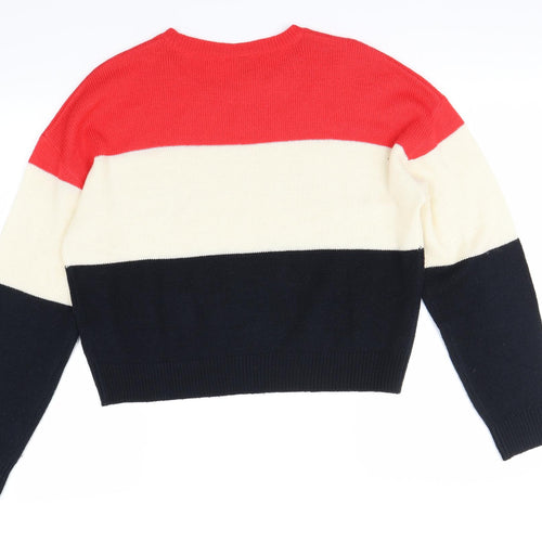 H&M Womens Multicoloured Striped  Pullover Jumper Size M