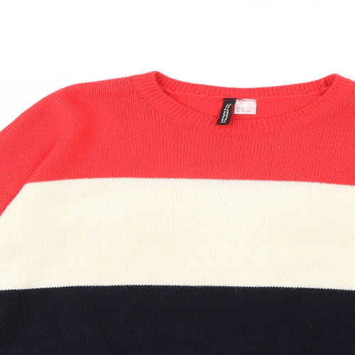 H&M Womens Multicoloured Striped  Pullover Jumper Size M