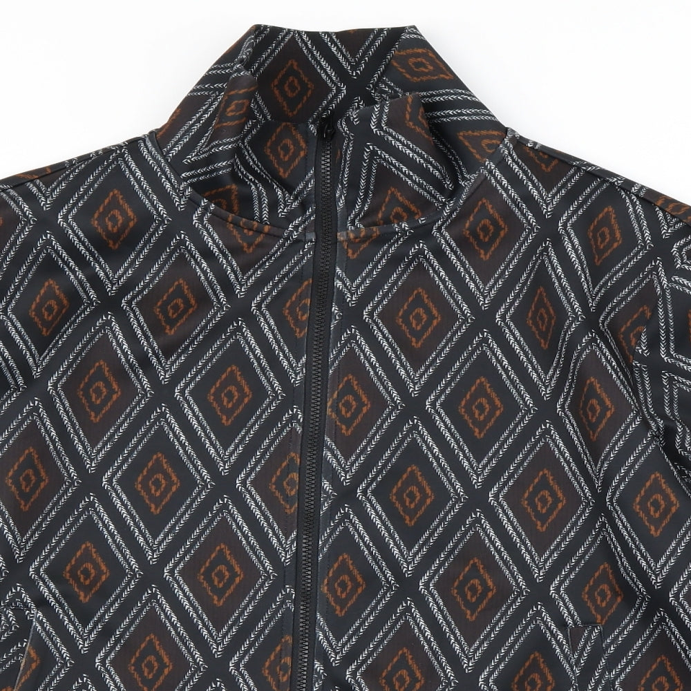 Zara Mens Black Geometric  Jacket  Size XL