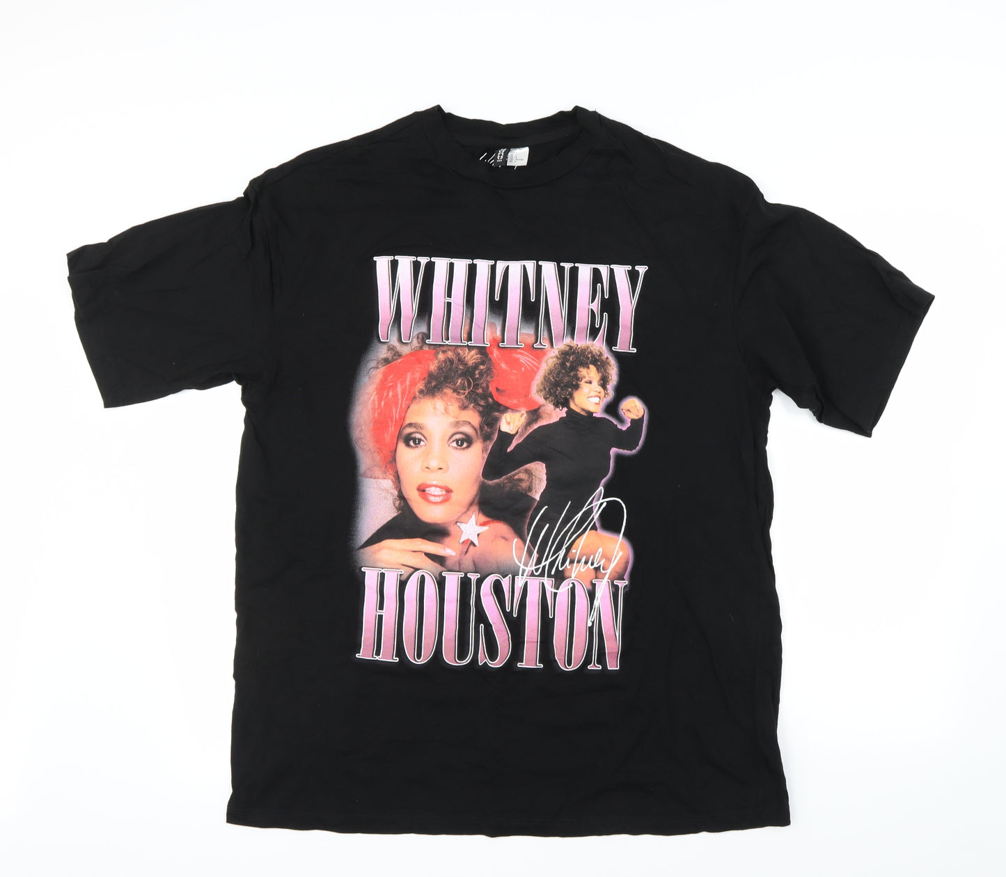 Divided Womens Black   Basic T-Shirt Size L  - whitney houston