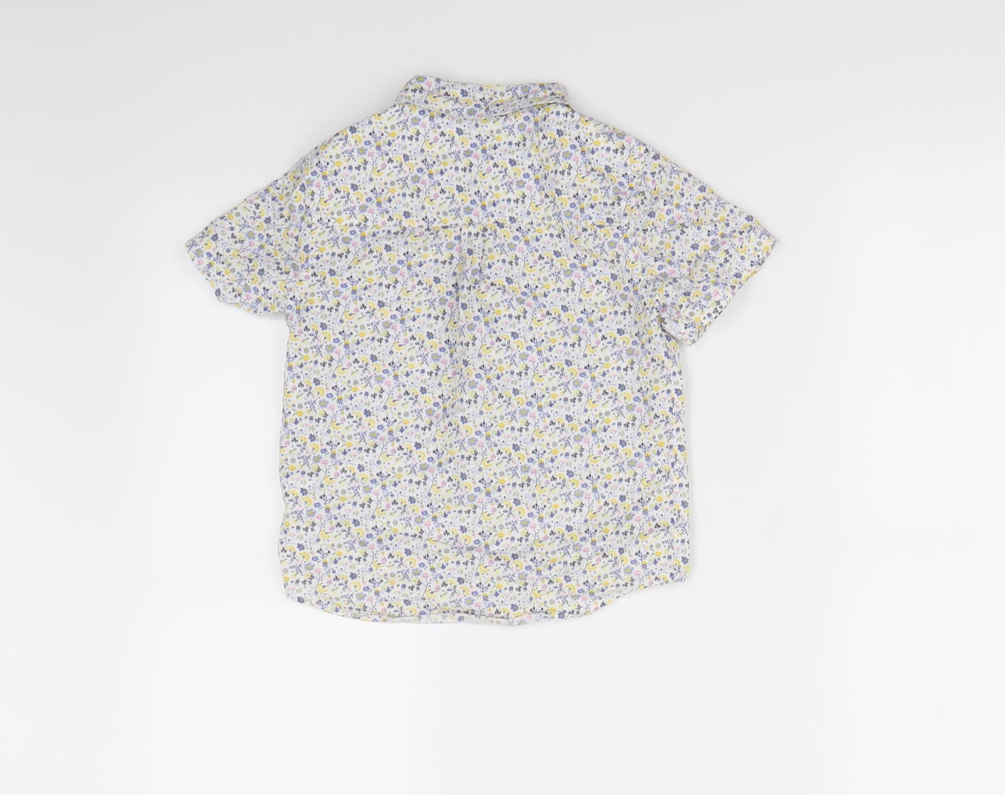 Preworn Boys White Floral  Basic Button-Up Size 3-4 Years