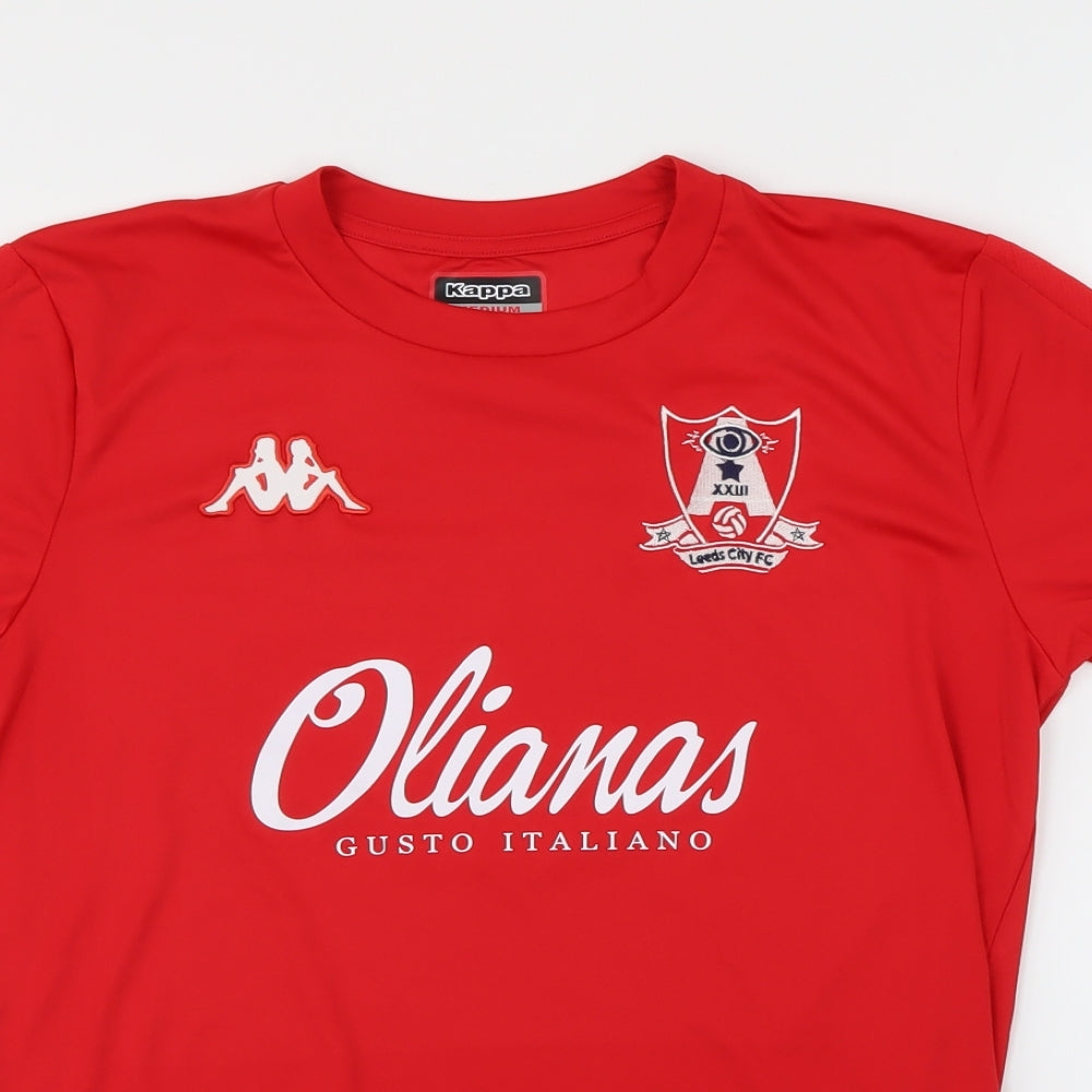 Kappa Mens Red    T-Shirt Size M  - Leeds City FC