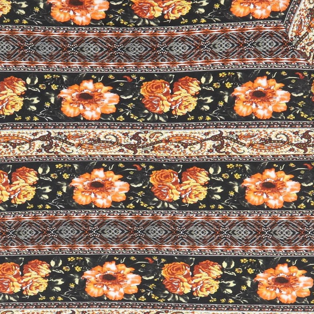 Boohoo Womens Black Floral  Basic T-Shirt Size 16