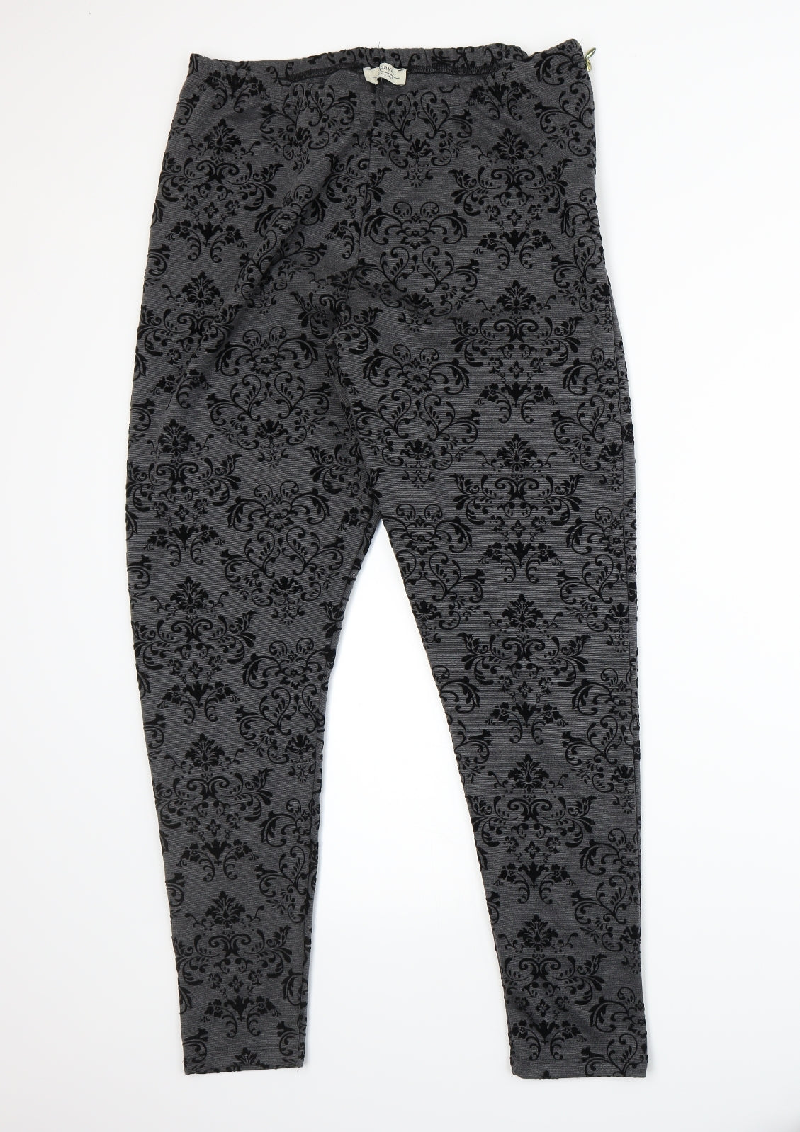 Papaya Womens Grey Floral  Trousers  Size 18 L27 in
